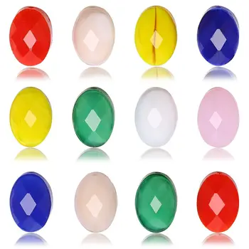 

20Pcs Natural Stone Bead Flat 10x14mm Glass Oval Loose Beaded Cheap Beading Wholesale Chinese Crystal Jewelry Making Accessories