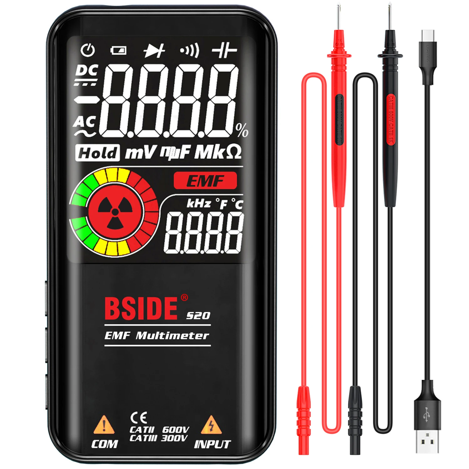 BSIDE Цифровой мультиметр S10 S11 S20 Profesional multimetro Smart DC AC напряжение конденсатор Ом диод