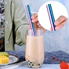 4Pcs Colorful 12mm Reusable Metal Boba Straws with 2 Brush 304 Stainless Steel Straws Set Bar Drinking Bent Straw for Bubble Tea ► Photo 2/6