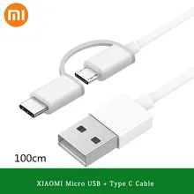 Кабель Xiao mi 2 в 1 type C mi cro usb кабель для быстрой зарядки и синхронизации данных 100 см для mi 9 6x8 lite A3 CC9 Red mi note 8