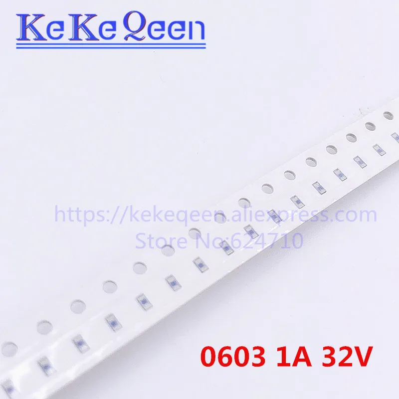 100 шт./лот ptc-предохранитель 0603 1A 1000mA 16V 24V 32V SMT SMD перемычки многоразовые SMD0603P100TF