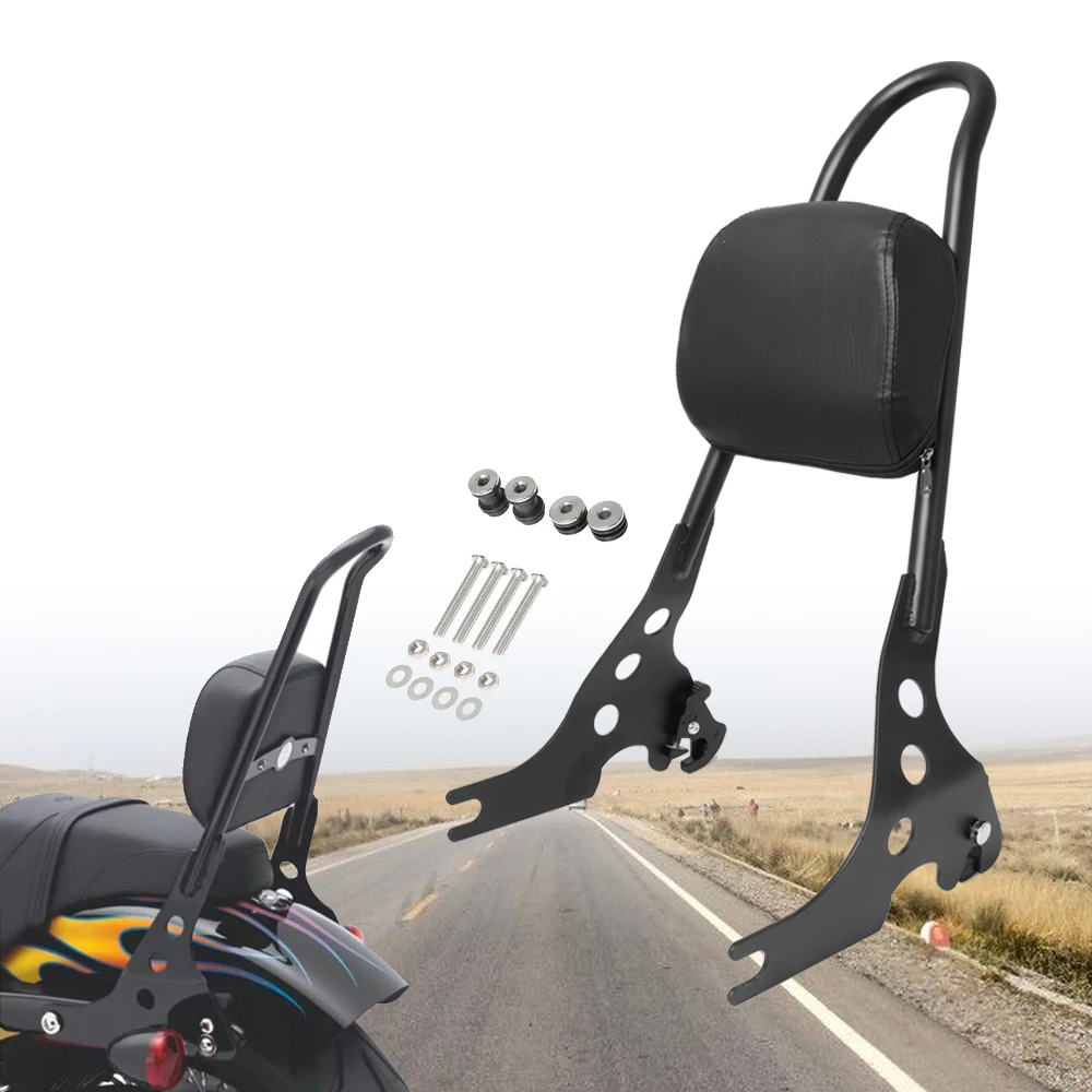 

Motorcycle Black Detachable Rear Passenger Sissy Bar Backrest Cushion Pad For Harley Sportster 1200 883 04-UP
