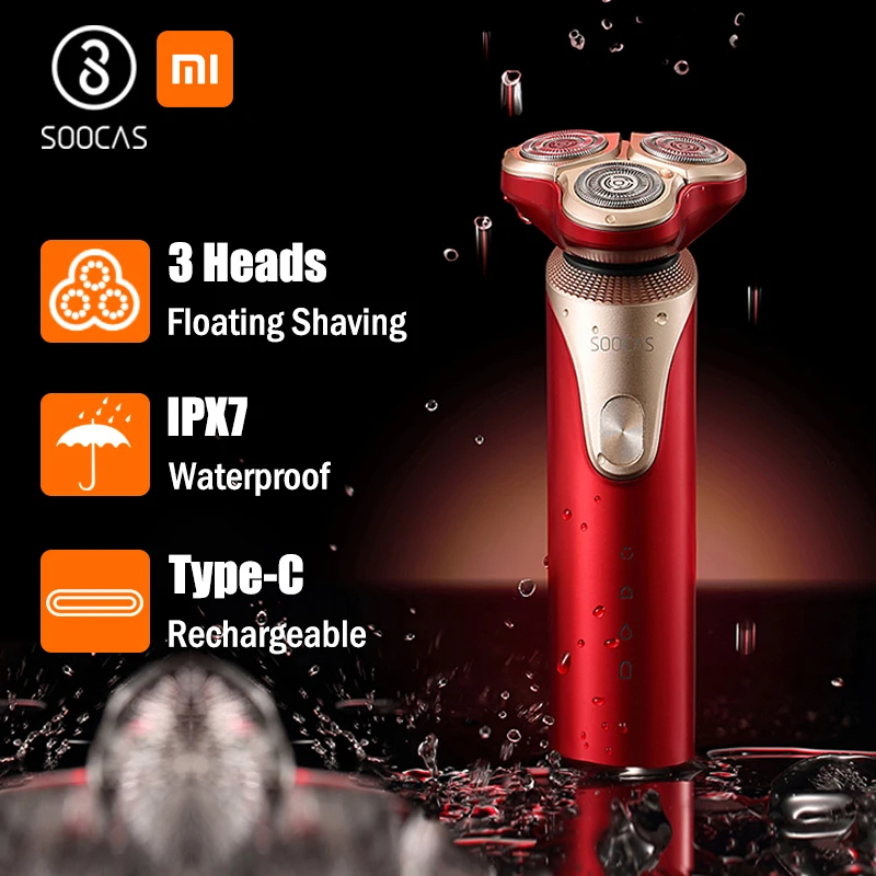 Xiaomi SOOCAS S3 мужская электробритва 3D бороды бритва Type-C перезаряжаемые машины с