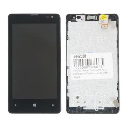 Дисплей в сборе с тачскрином для Nokia Lumia 435 черный PARTS-442528 | Мобильные телефоны и