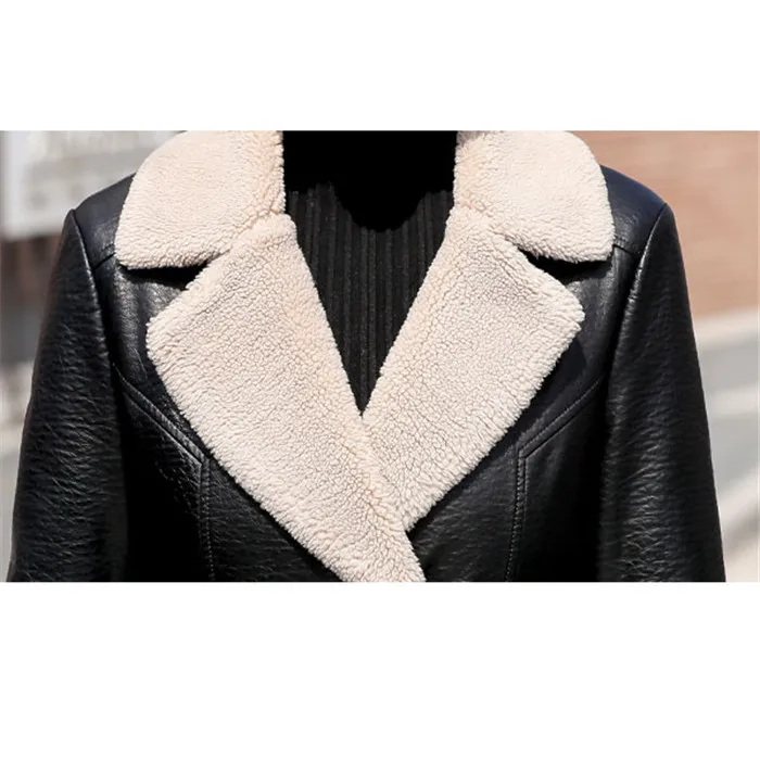 Куртка с натуральным мехом, женское длинное пальто из натуральной кожи, новая смесь, куртки, Толстая теплая зимняя куртка, женские пальто из натурального меха ягненка Q13