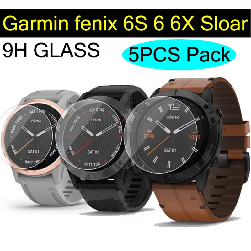 5 шт. в упаковке для Garmin fenix 6X слоар Защитная пленка экрана из закаленного стекла 9H