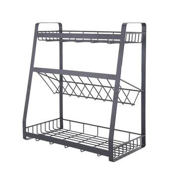 

Multipurpose Storage Rack Kitchen Spice Sauce Storage Cabinet Stand Bedroom Three-layer Storage Racks Stackable new