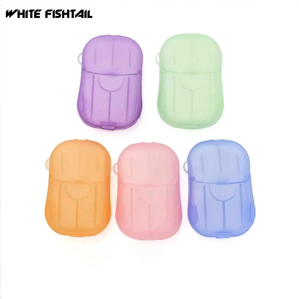 

20Pcs Disposable Portable Outdoor Travel Soap Paper Clean Scented Slice Foaming Box Disposable Boxes Soap Mini Paper Soap
