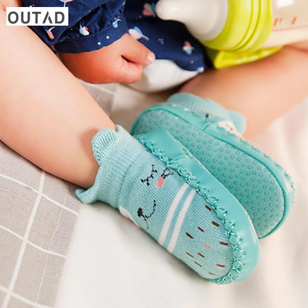 OUTAD/детские носки обувь с резиновой подошвой детские носки Hotborn Осень Зима Детские носки-тапочки обувь нескользящие носки с мягкой подошвой
