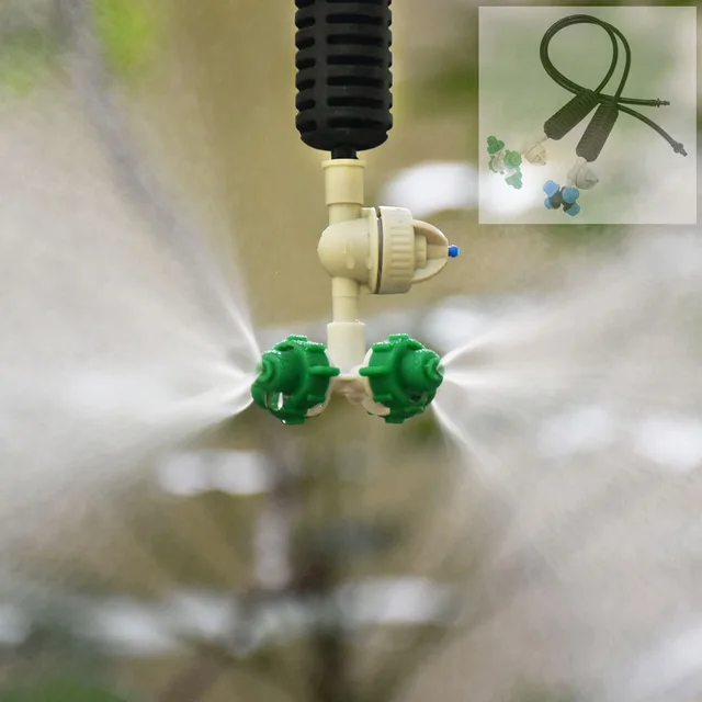 10Set Üvegházhatás Kereszteződés Utáni Sprinkler 4-Utas Cseppgörgési Fúvóka Kerti Üvegház Öntözéshez - Image 2