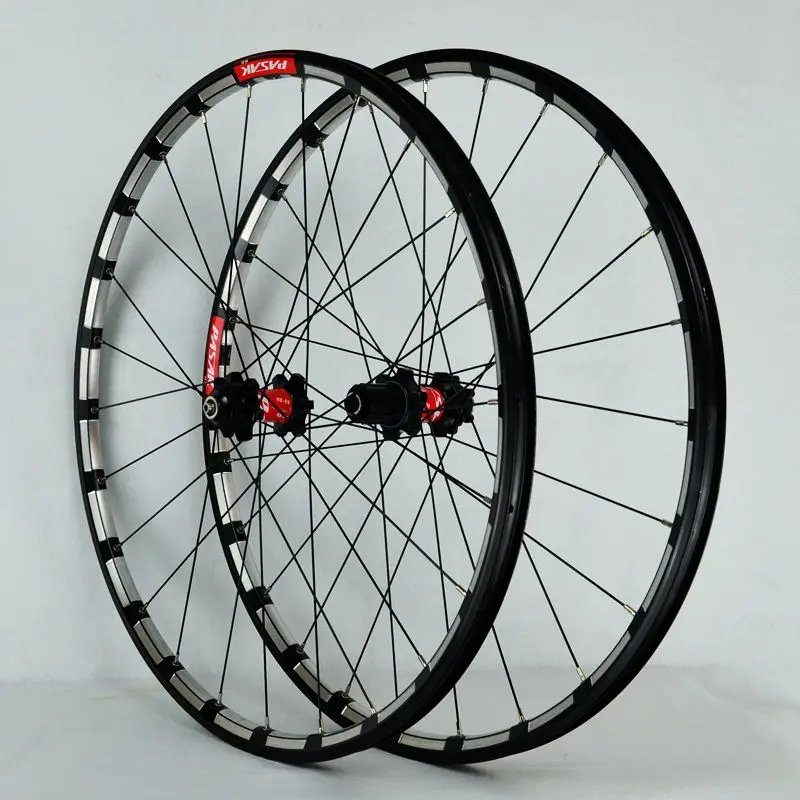 27.5 Black Red Sil Pasak Mtb Wheelset 26 27,5 Clincher Aro Alu диски дисковый тормоз герметичный подшипник 24 Отверстия 9*100 мм 9*135 мм передние 2 задние 4 Подшипники - Цвет: 27.5 Black Red Sil