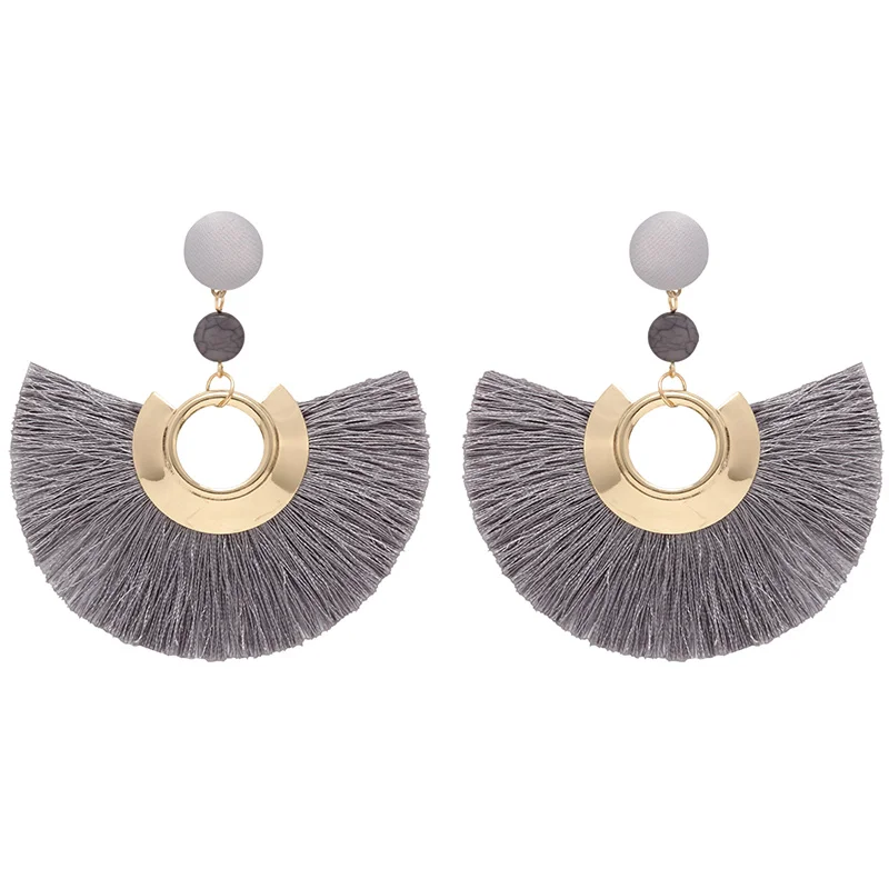 E1066-13 JOUVAL, модные серьги-кисточки женские, Boho Sector Fringe Brincos для женщин, большие длинные висячие серьги, ювелирные аксессуары - Окраска металла: E1066-13