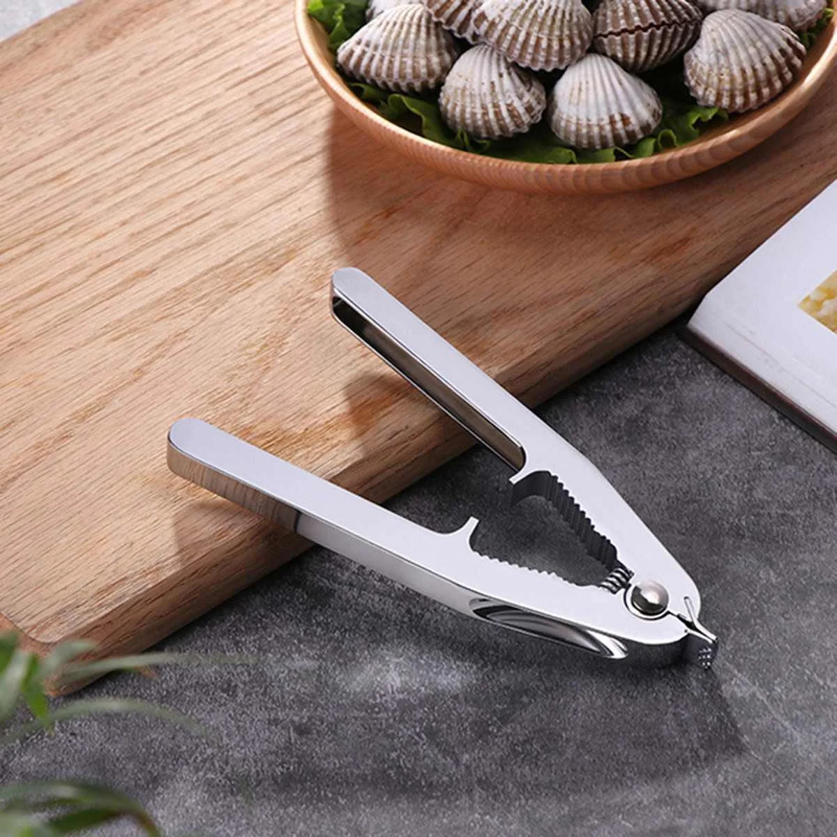 Multifunctional Clam Clip Zinc alloy Opener Plier Seafood Clamp Automatic Spring Design Food Clip Kitchen Tool