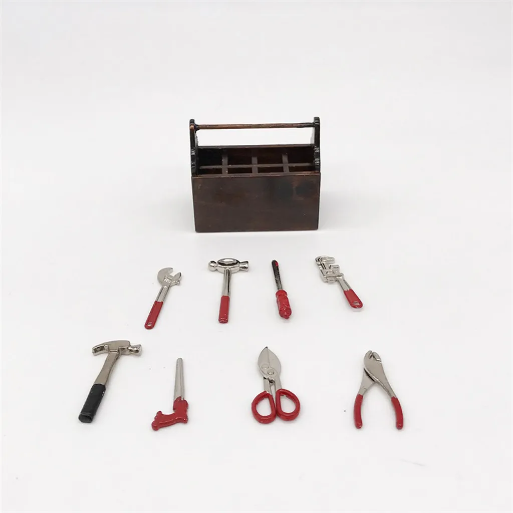 Toy house for kids Mini Toolbox 1:12 Doll House Accessories Mini Mini Toolbox Wooden Toolbox Model Educational toys for children