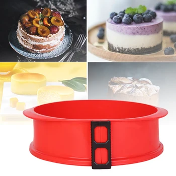 

3D Soft Silicone Springform Pan with Glass Base Sugarcraft Fondant Cake Chocolate Muffin Mold Baking Pastry Mould DIY Cake Mold