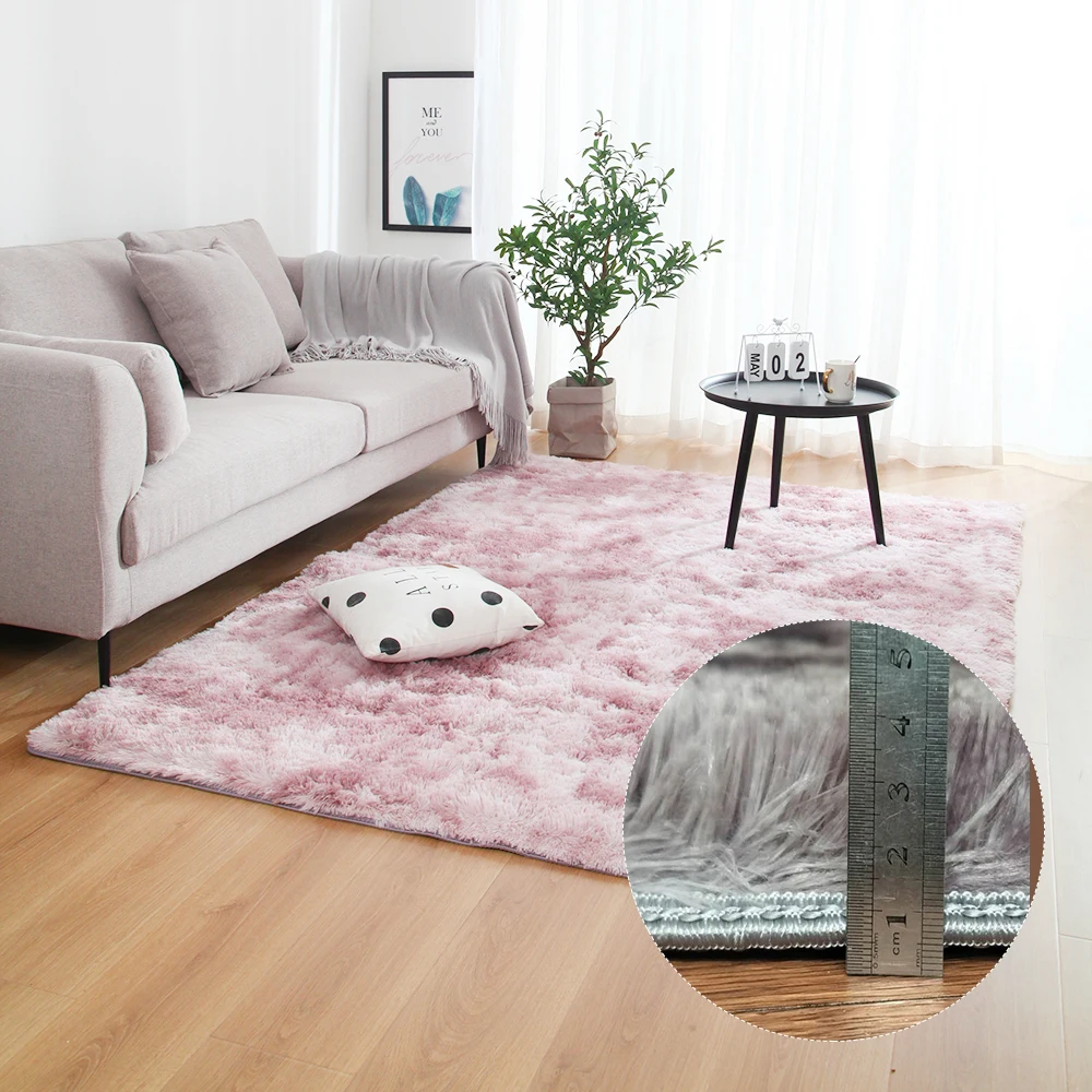 Anti-slip Floor Mats Grey Carpet Tie Dyeing Plush Soft Carpets Bedroom Water Absorption Carpet Rugs For Living Room Bedroom