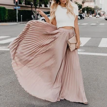 Осенняя Женская юбка новое ожерелье Calaite Милая модная плиссированная юбка высокая талия эластичные Повседневные Вечерние юбки