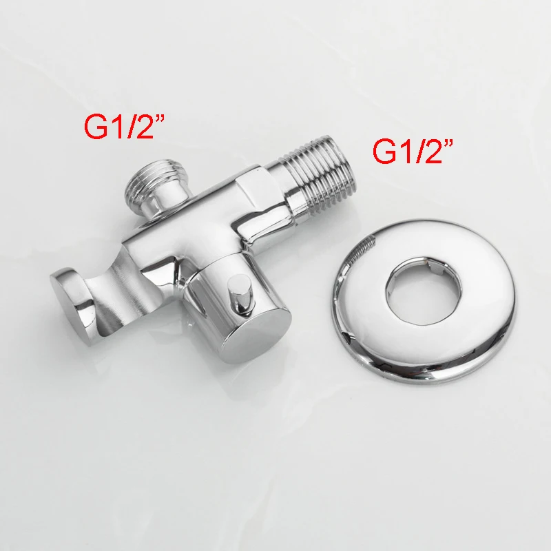 Chrome Plated One-piece Shattaf Valve with Holder For Bidet Shattaf Shower Kit Brass Tiolet Holder