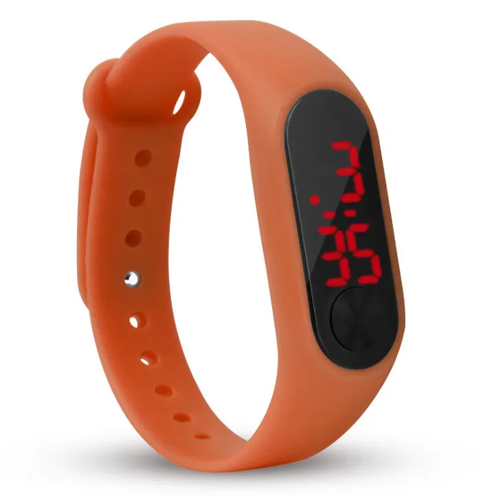 Модные мужские цифровые часы женские браслеты спортивный светодиодный Электронные конфеты силиконовые наручные часы для детей Детские женские часы - Цвет: orange