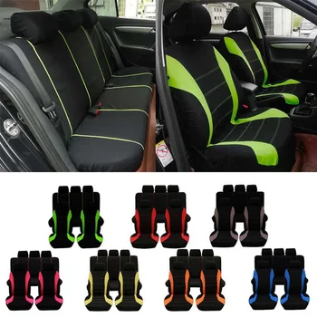 

4pcs/9pcs Universal Car Seat Cover Polyester Fabric Automobile Seat Covers Car Seat Cover Seat Protector Interior Accessories