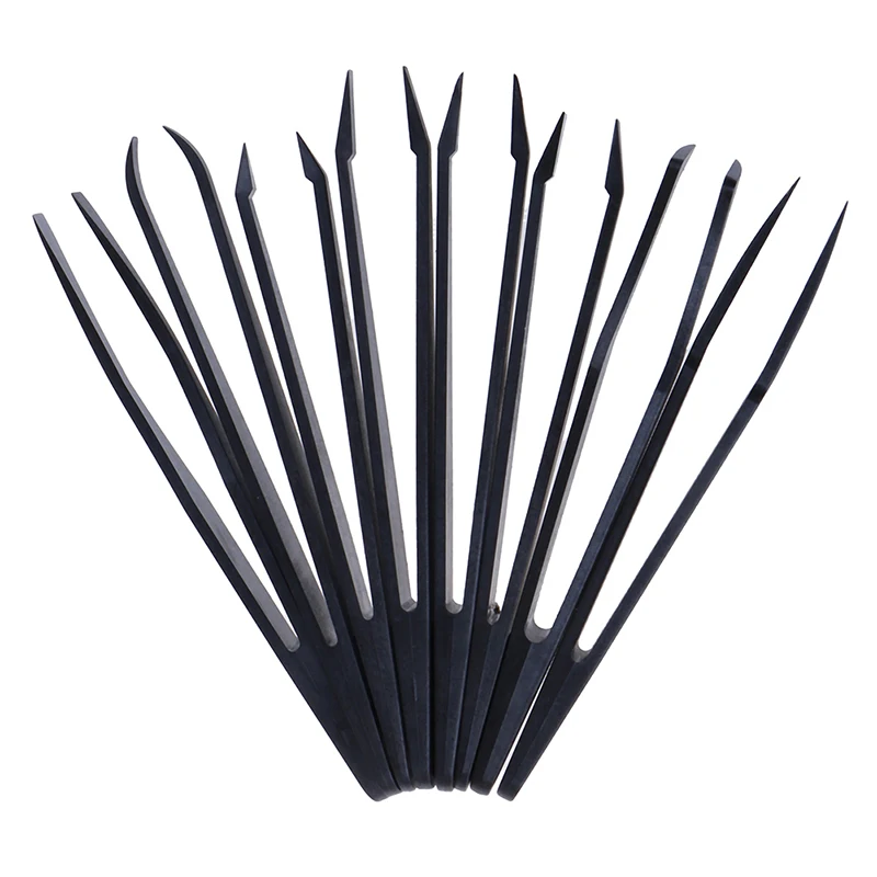 Anti-static Carbon fiber Electronic Tweezers Kit ESD Plastic Forceps PCB Repair Hand Tools Set 8pcs tweezer tool esd anti static tweezers
