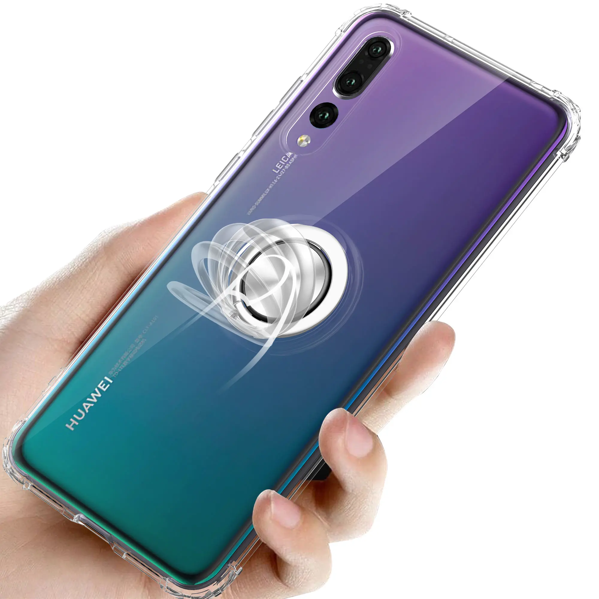 

New listing bullet ring bracket transparent TPU one shell mobile phone case for huawei P30 P20 P30 PRO LITE MATE 20X 10PRO honor