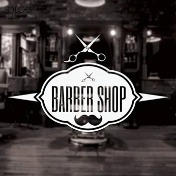 

Gentlemen's Man Barber Shop Sticker Haircut Hair Clipper Shavers Poster Vinyl Wall Art Decals Decor Windows 3W18 Wallpaper ....