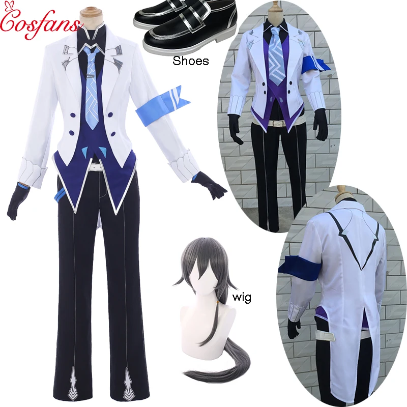 

Anime! Honkai Impact 3 Version 2.3 Fu Hua Night Squire New Battlesuit Gothic Uniform women men Cosplay Costume Wigs and shoes
