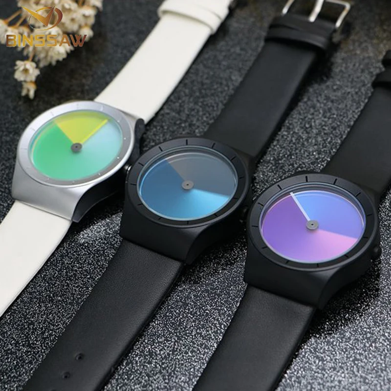 

BINSSAW Creative Quartz Watch Top Luxury Brand Casual Stainless steel Mesh Band Unisex Watch Clock Male female Gentleman Gift