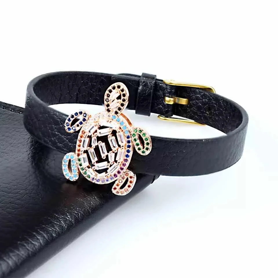 2020 Luxury Rainbow Zircon Turtle or Bracelet Charm Leather Jewelry Gifts for Men and Women | Украшения и аксессуары