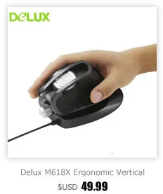 Delux M618X эргономичная Вертикальная мышь геймерская Проводная игровая компьютерная 6D мышь 4000 dpi USB регулируемый угол лазерная мышь для ноутбука