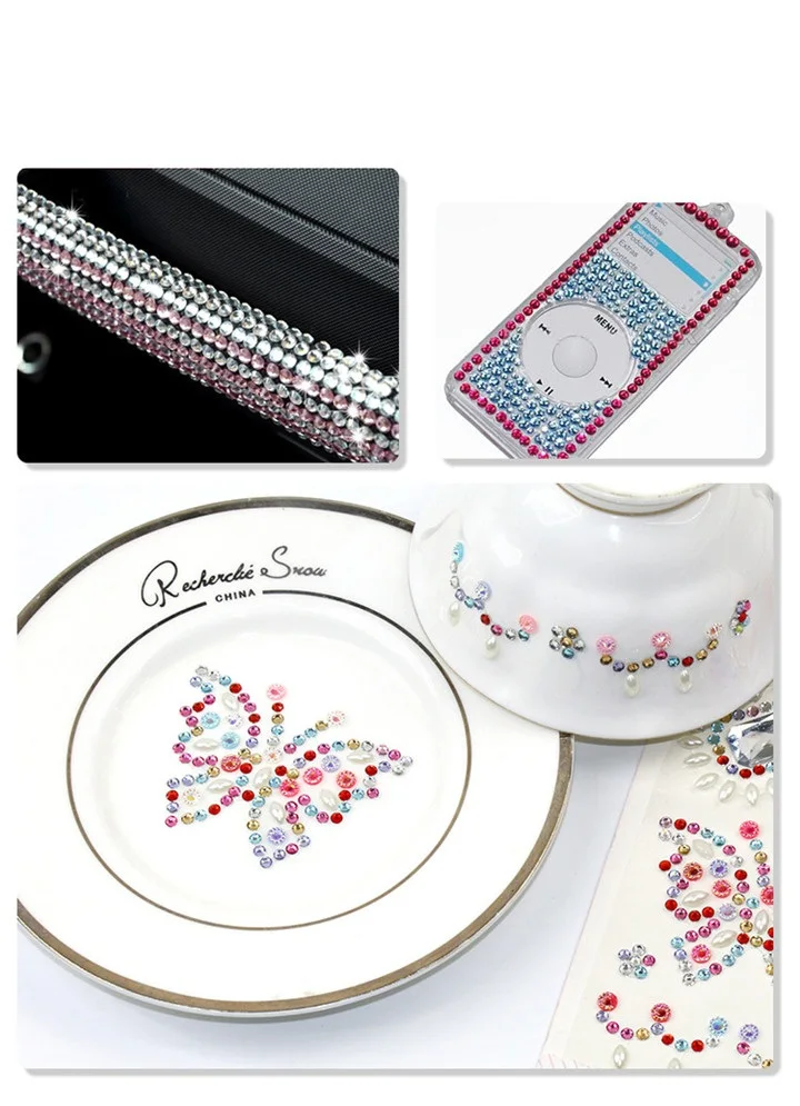 1   Flat-back Beads Rhinestones Stickers For Phone Shell Nail Sticker Diy Jewelry Marking Butterfly Pattern Colorful Crystal Sticker