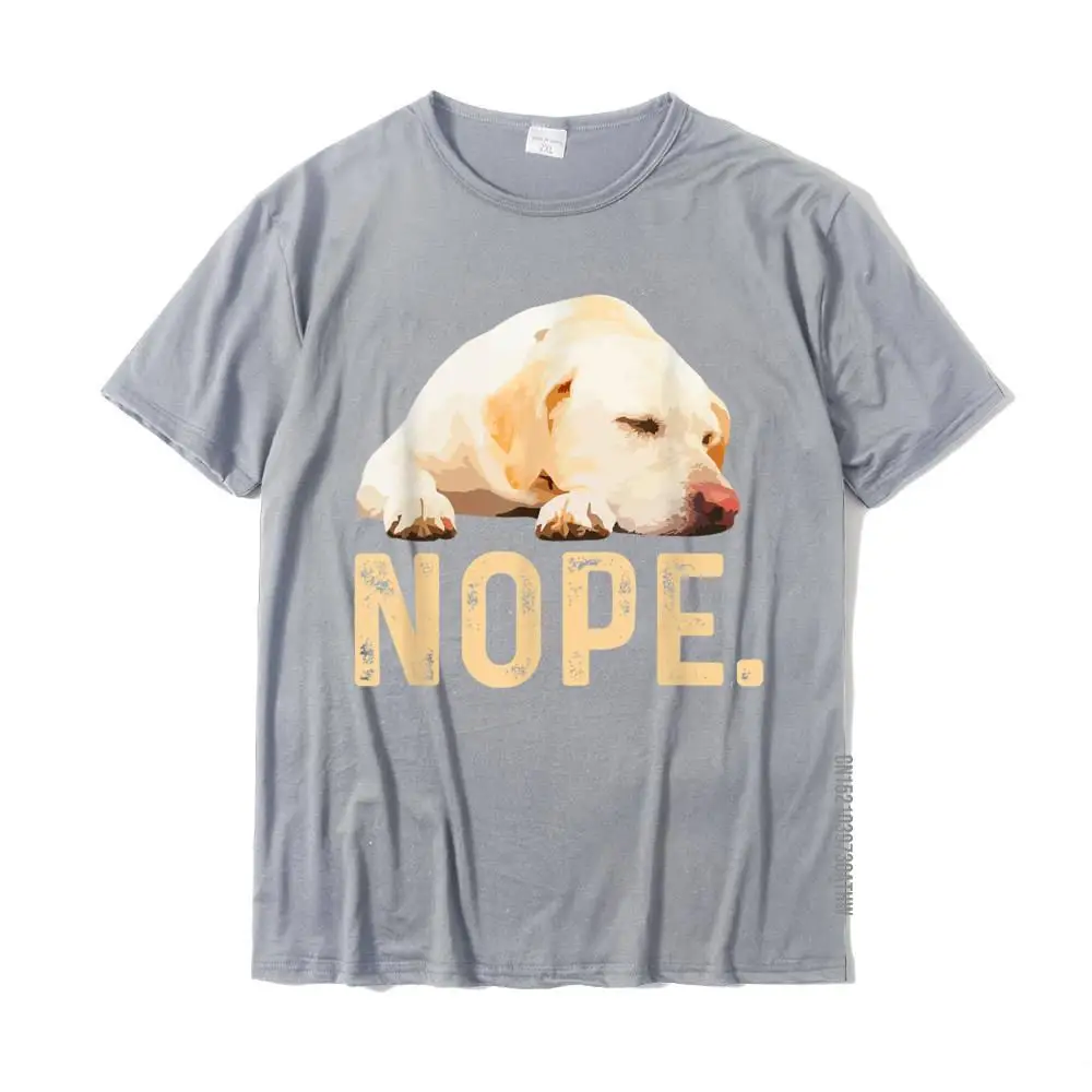 Printed On Faddish Print Tees Crew Neck Summer/Autumn Cotton Fabric Short Sleeve T Shirt for Men Casual T Shirts Nope Lazy Labrador Retriever Dog Lover Gift T-Shirt__MZ18755 grey