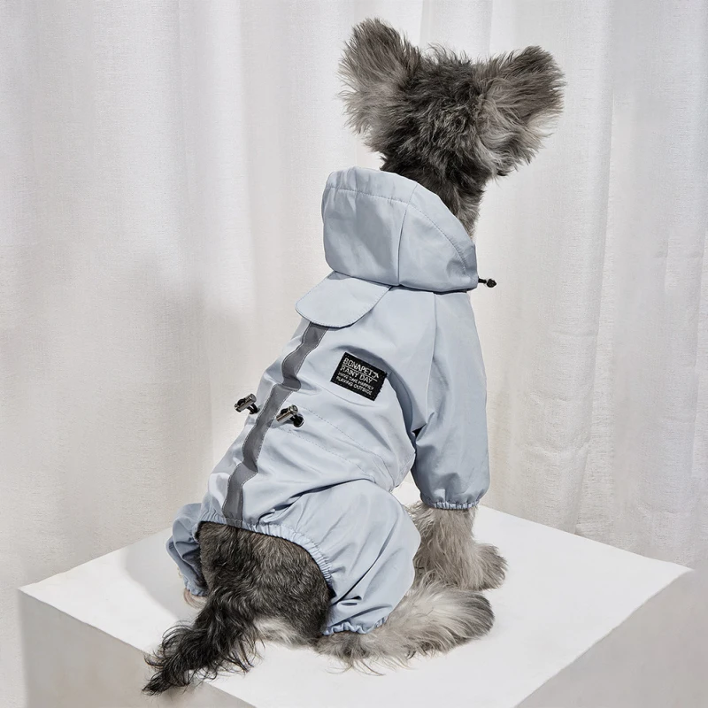 Dog Raincoat Pet Waterproof Clothing Jumpsuit Doggie Puppy Outfit Small Costumes Yorkshire Pomeranian Schnauzer Rainwear | Дом и сад