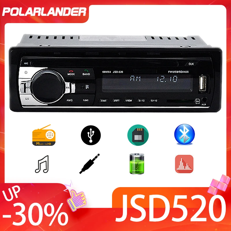 Bluetooth Handfree Автомобильный Радио MP3 аудио плеер FM/USB/SD/Aux In 1Din Dash 12V стерео пульт