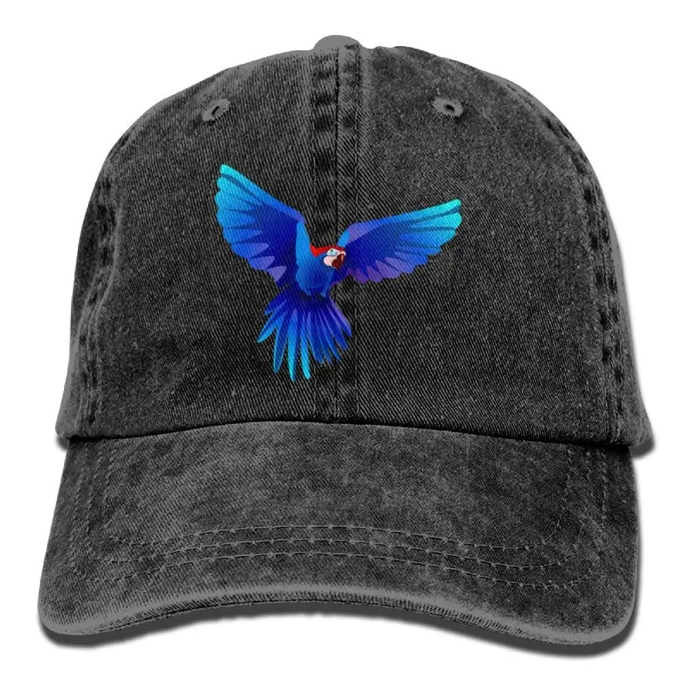Синяя джинсовая шляпа попугая Регулируемая Мужская простая бейсболка