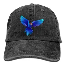 Синяя джинсовая шляпа попугая Регулируемая Мужская простая бейсболка