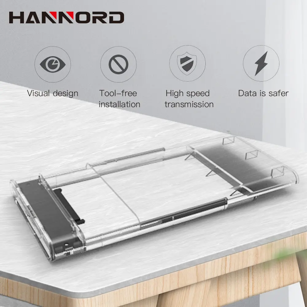 Hannord 2,5 дюймов HDD чехол USB 3,0 адаптер HDD USB чехол портативный внешний жесткий диск Корпус SATA 3 для SSD Поддержка 2 ТБ UASP