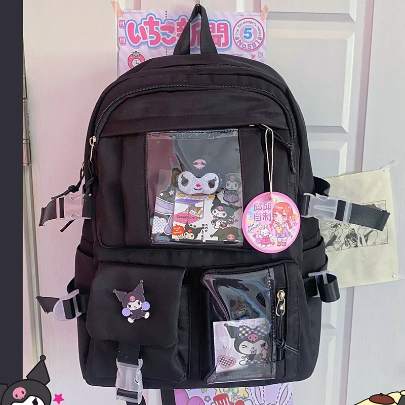 Новый милый рюкзак Hello kitty японский Повседневный школьный ранец Kuromi в стиле