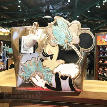 

Original Shanghai Disneyland Park Minnie Retro Gramophone Series Cartoon Madam Single-shoulder Bag Handbag Birthday Gift X5643