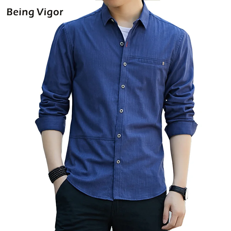 

2019 New Men Long Sleeve Solid Cotton Shirt Fashion Classical Business Male Casual Shirt Multi Colors camisas formal para hombre