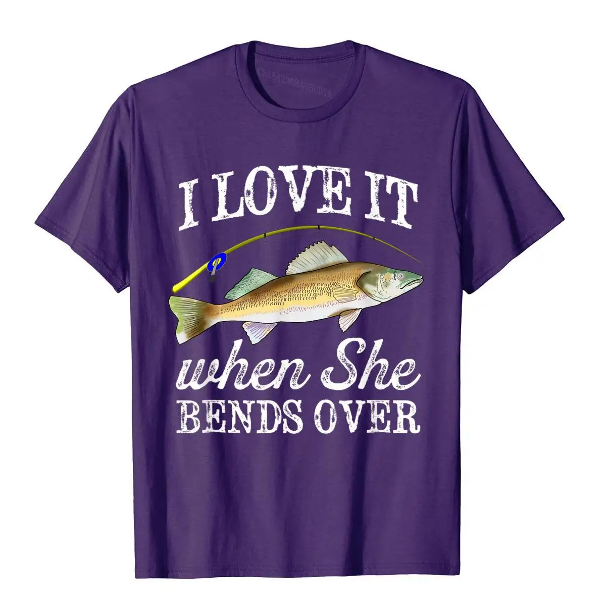 Mens Walleye I Love It When She Bends Over Fishing Adult Humor T-Shirt__B9480purple