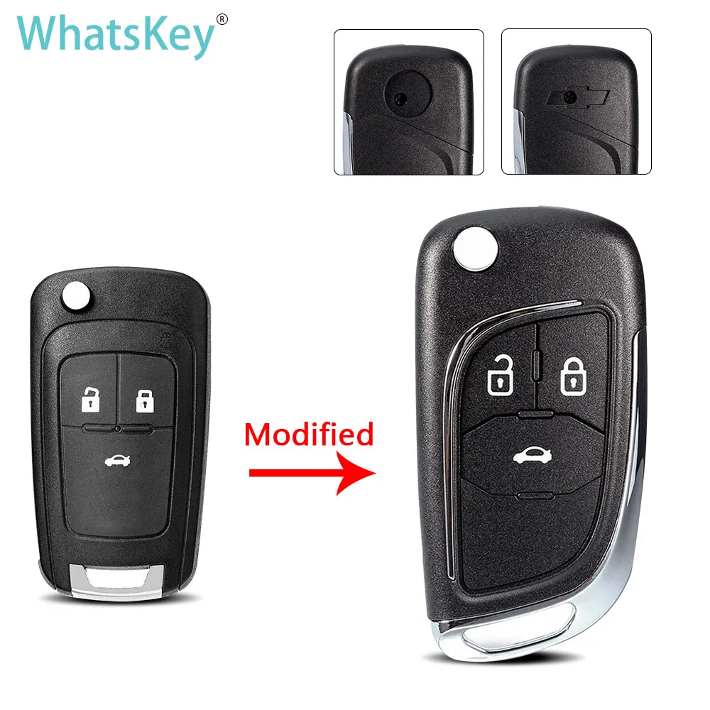 WhatsKey Flip Folding Remote Car Key Shell Case Cover For Vauxhall Opel Insignia Astra J Zafira mokka For Chevrolet Cruze Epica