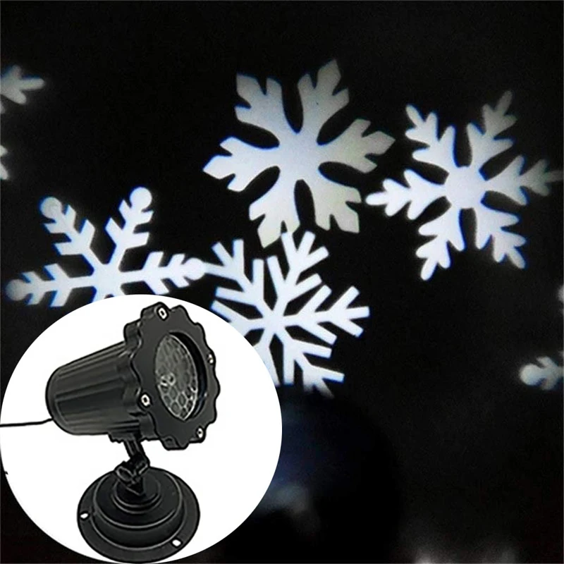 Рождественский лазерный проектор IP65 движущаяся Снежная Снежинка сценическая лампа Рождественский год прожектор светодиодный вечерние садовые DJ DMX Освещение - Цвет: White