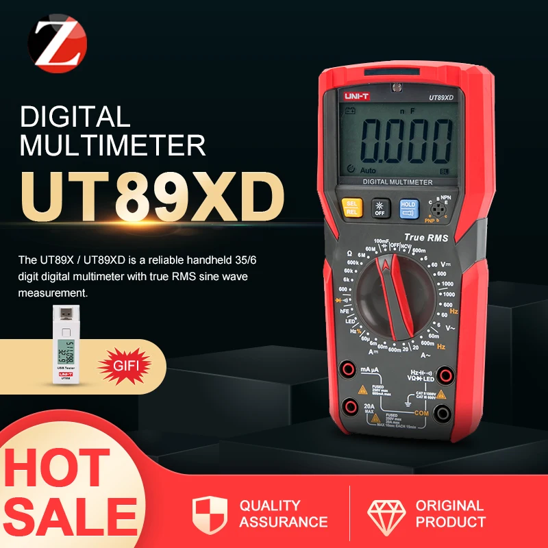 TRMS цифровой мультиметр тестер UNI-T UT89XD ac dc Вольтметр Амперметр Емкость Сопротивление частоты тестер с светодиодный тестирование