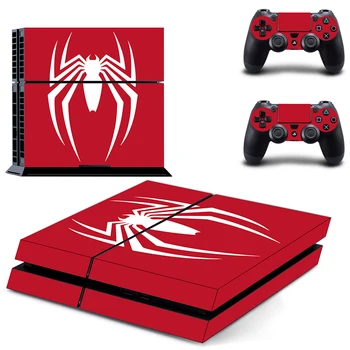 

Red Spider Style Decal Skin Sticker for PS4 Playstation 4 Console Protection Film + 2Pcs Controllers Protective Cover DPTM2347