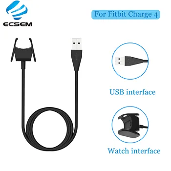

Ecsem Replacement USB Charging Cable For Fitbit Charge4 Smart Watch 1m Faster Speed Adapter Dock Station Special Edition Cradle