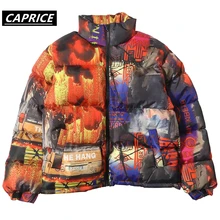 Куртка с принтом в стиле хип-хоп Мужская/женская зимняя Толстая парка в стиле хип-хоп ветровка уличная теплая куртка пальто Harajuku верхняя одежда