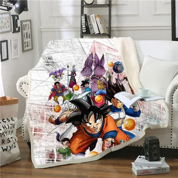 

Anime Dragon Ball Z blanket 3D Printed thick wool blankets for beds suitable for lunch break travel and household goods