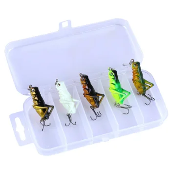 

5Pc/Lot Grasshopper Insects Fishing Lures Set Sea Fishing Tackle Flying Jig Wobbler Lure Hard Lure Artificial Bait